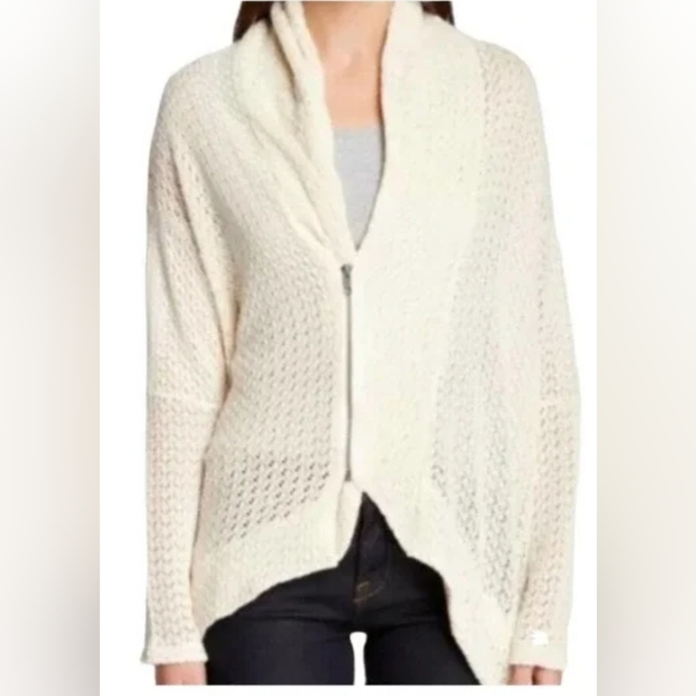 Dolan Anthroplogie Left Coast Zipper Cardigan Crochet Cabin Beach Cottage